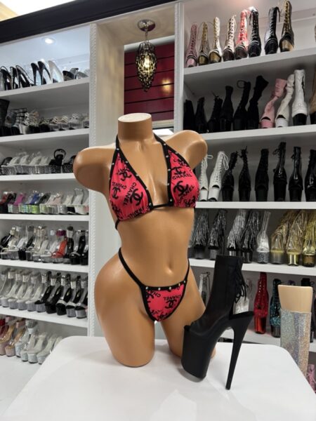 pink logo two piece outfit