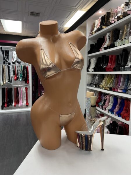 bronze metallic micro bikini set