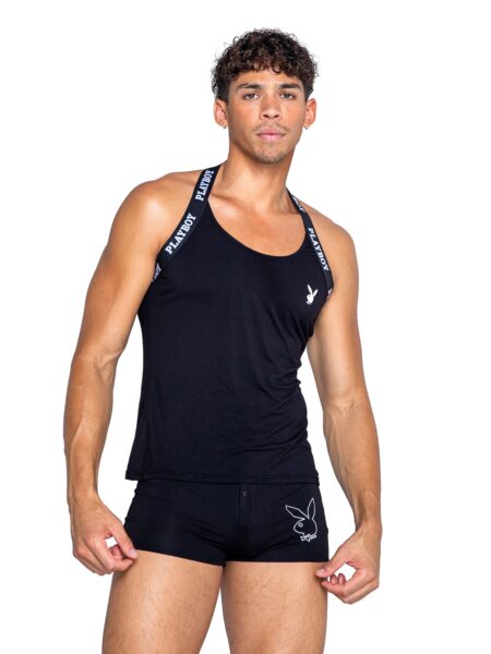 Playboy Mens Tuxedo Modal Boxer Briefs Black & Red