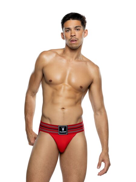Playboy Mens Locker Room Classic Jock Red