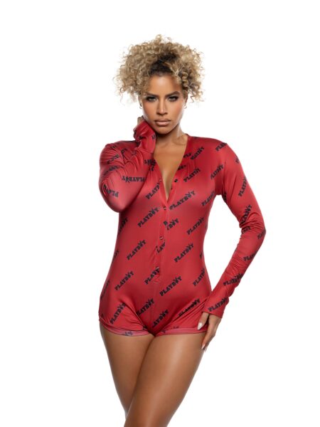 Bedtime Bunny Romper Red & Black