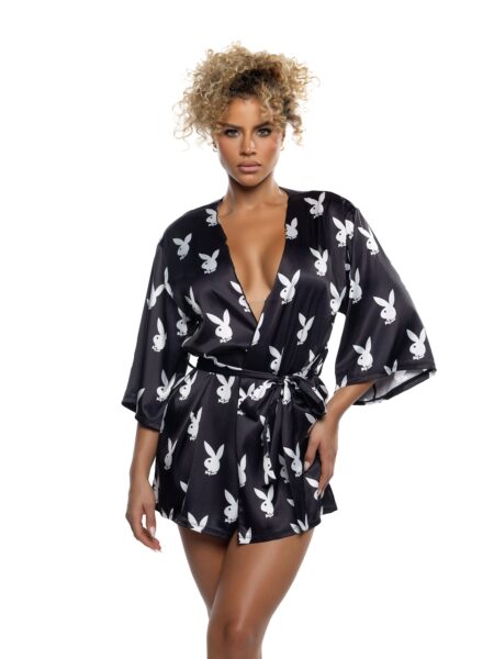Chill Bunny Robe Black & White