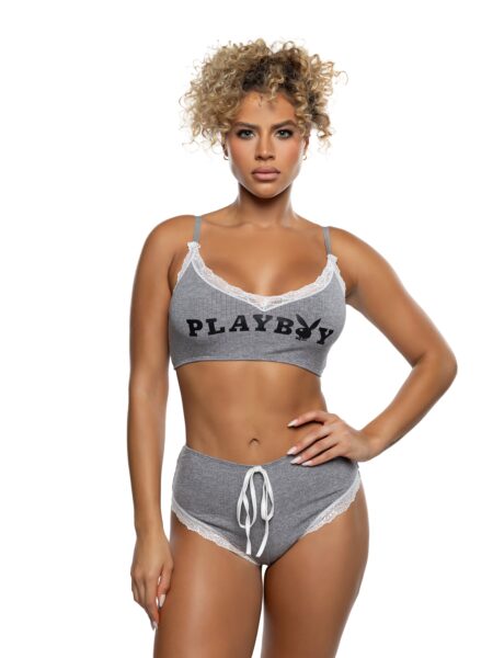 Comfy Bunny 2pc Cropped Cami Set Gray