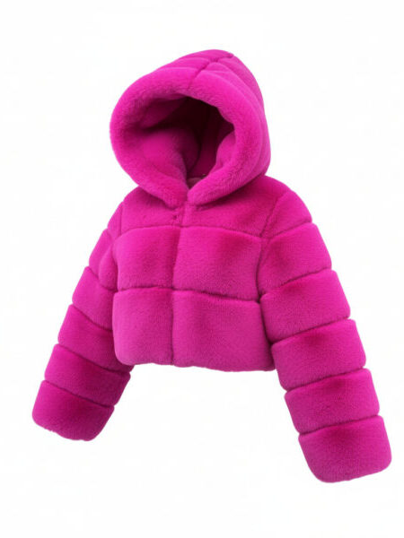 Fuchsia Cropped Faux Jacket