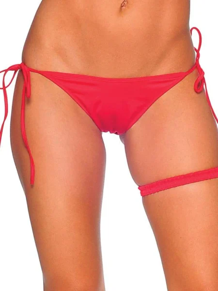 Red Ruched Garter Strap