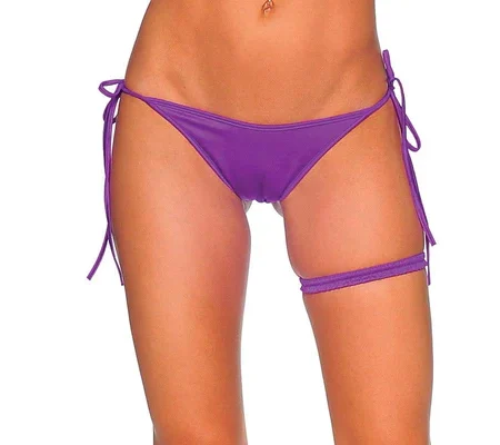 Purple Ruched Garter Strap