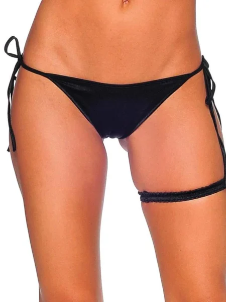 Black Ruched Garter Strap