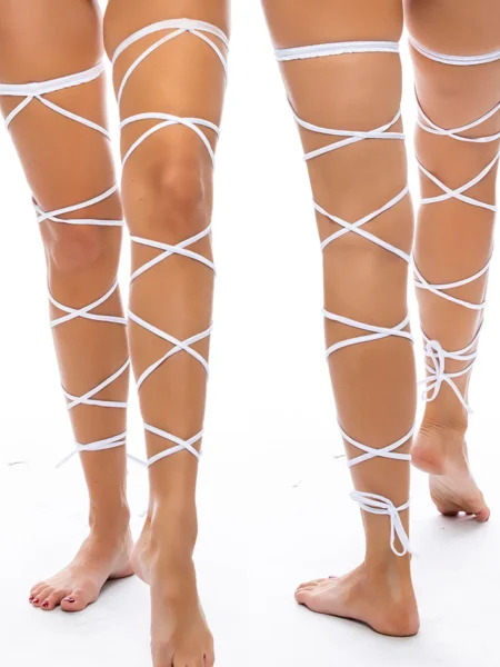 White Leg Wrap Garter
