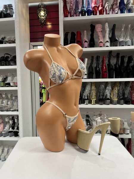 Nude Shimmer Strap Bikini