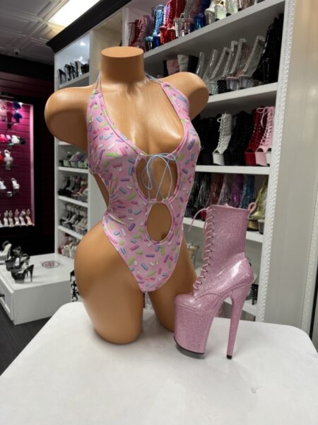 Pink Sprinkle Cutout Bodysuit