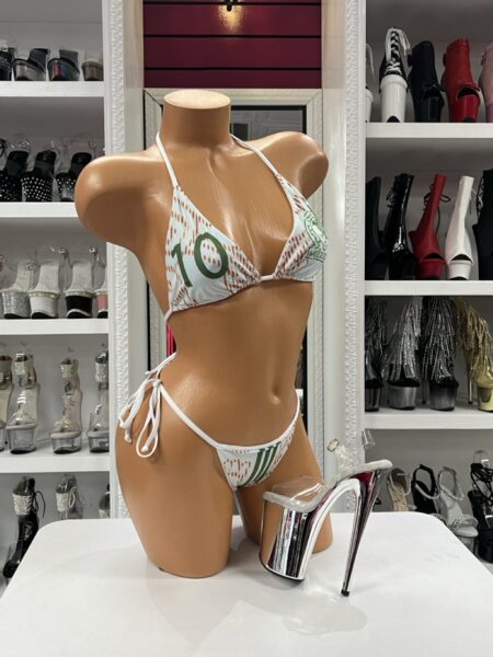 Fiesta Matchday Bikini Set with triangle halter top and soccer-inspired print