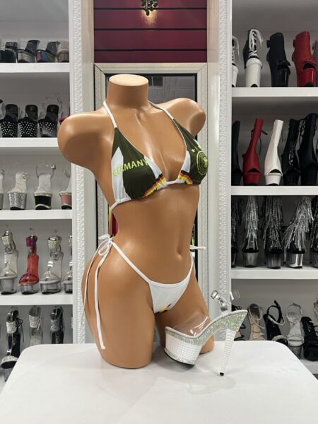 German Victory String Bikini with Germany-inspired graphics, triangle top, and side-tie bottoms