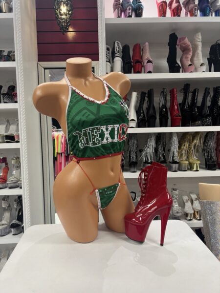 Mexico Pride Crop Set with halter crop top and matching bottoms