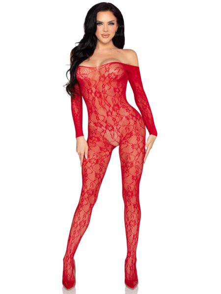 Lace Lingerie Jumpsuit - RED
