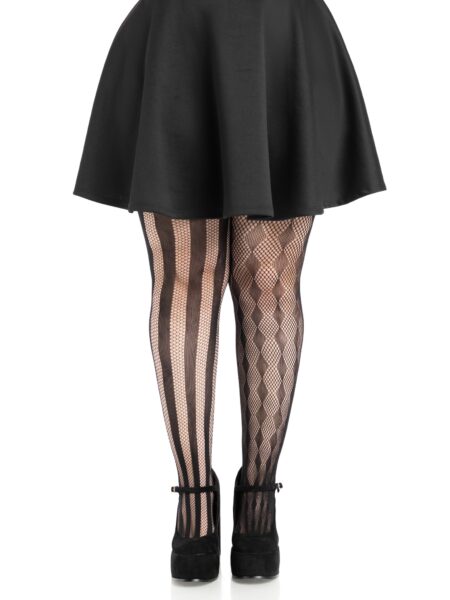 Harlequin Net Tights - BLACK