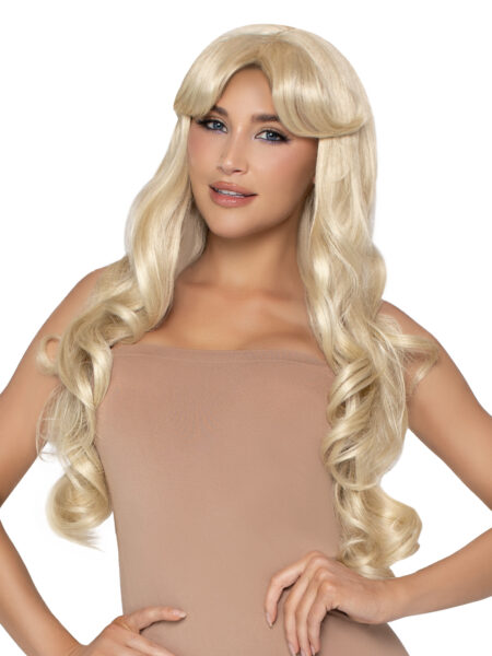27” Curtain Bang Wavy Wig - BLONDE