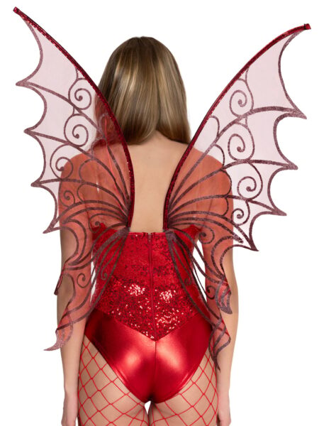 Glitter Strapless Pixie Wings - RED