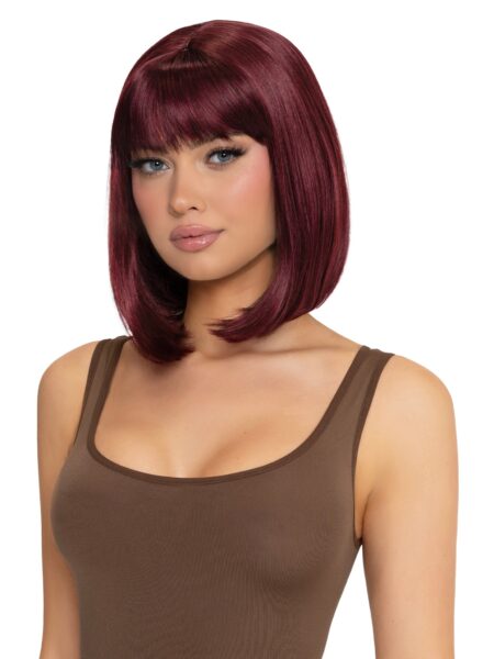 Angled Bob Wig - BURGUNDY