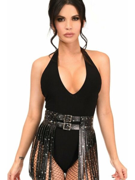 Celestial Faux Leather Fringe Skirt — Pleasure Zone Houston