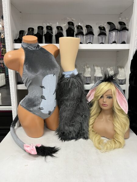 Grumpy Donkey Costume Set gray four-piece animal outfit