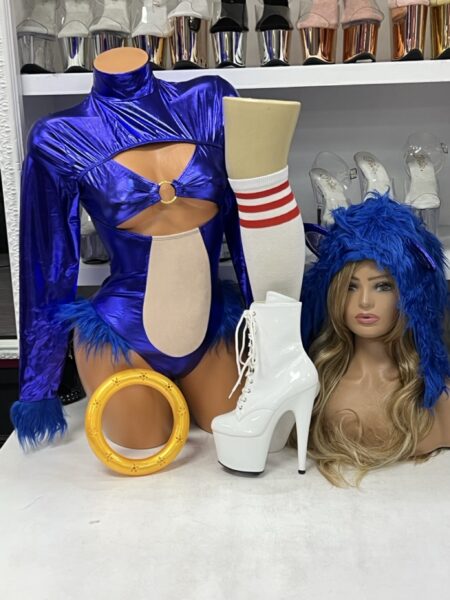 Speedy Hedgehog Costume Set by Party King in blue and tan
