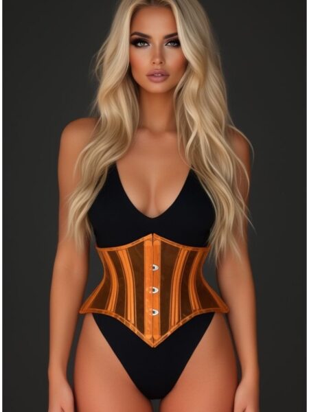 Lavish Clear Orange Curvy Cut Mini Cincher Corset — Pleasure Zone Houston