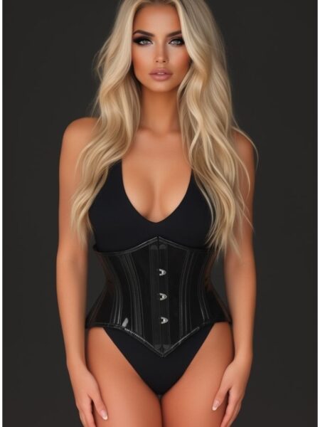 Lavish Clear Black Curvy Cut Mini Cincher Corset — Pleasure Zone Houston