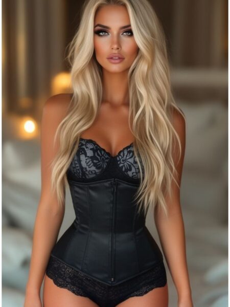 Lavish Black Underbust Zipper Corset — Pleasure Zone Houston