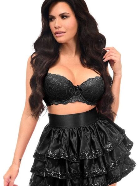 Black Sequin 3 Layer Skirt — Pleasure Zone Houston