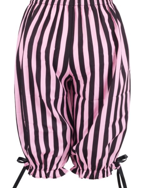 Black/Pink Striped Crepe Long Bloomers — Pleasure Zone Houston