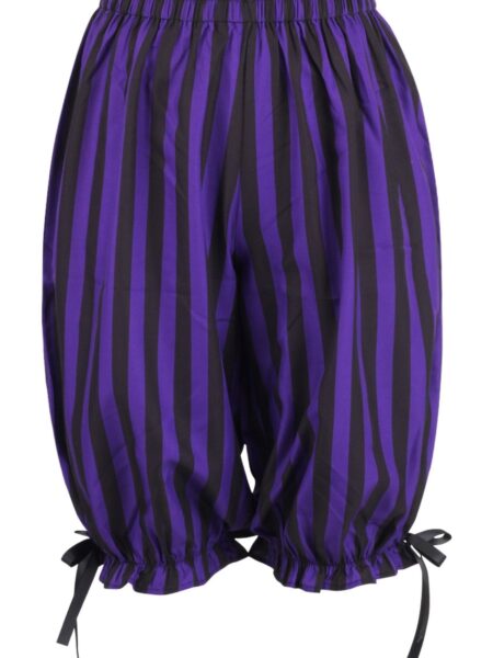 Black/Purple Striped Crepe Long Bloomers — Pleasure Zone Houston