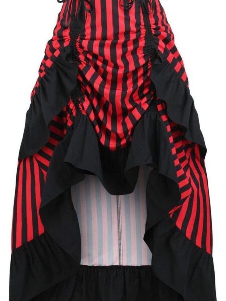 Black/Red Stripe Adjustable High Low Skirt — Pleasure Zone Houston