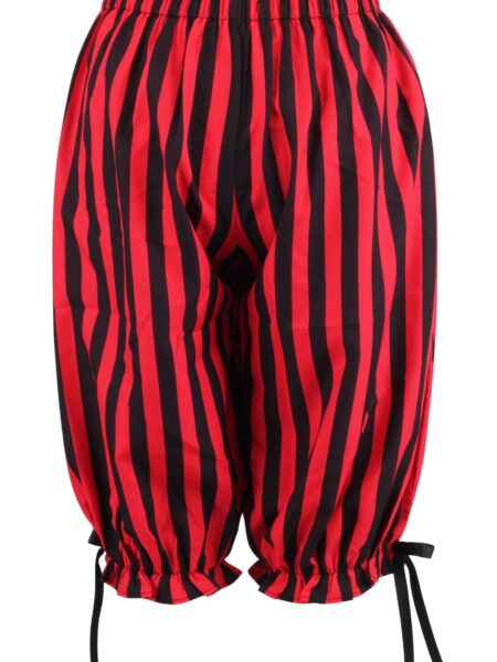 Black/Red Striped Crepe Long Bloomers — Pleasure Zone Houston