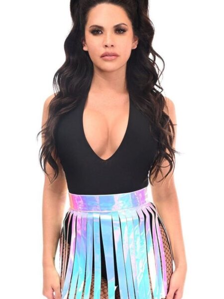 Blue/Purple Holo Fringe Skirt — Pleasure Zone Houston