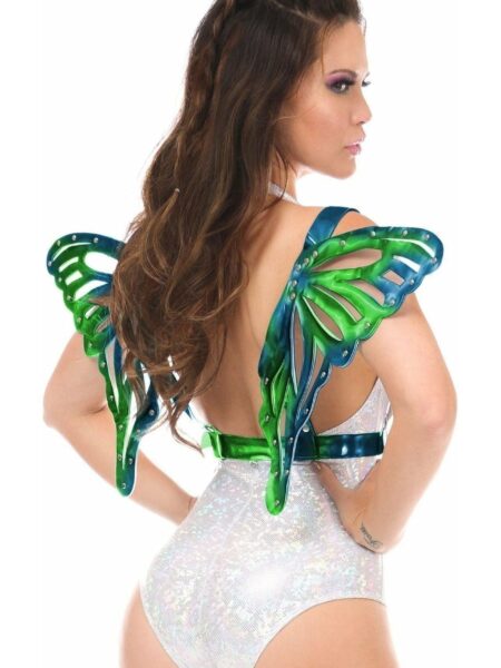 Blue/Teal Holo Large Butterfly Wing Body Harness — Pleasure Zone Houston