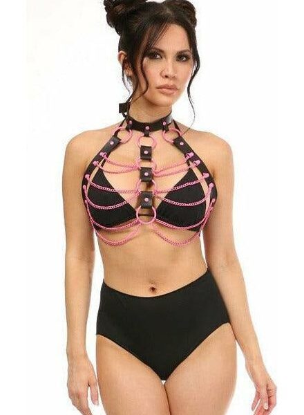 Candy Collection – Pink Chain Harness — Pleasure Zone Houston