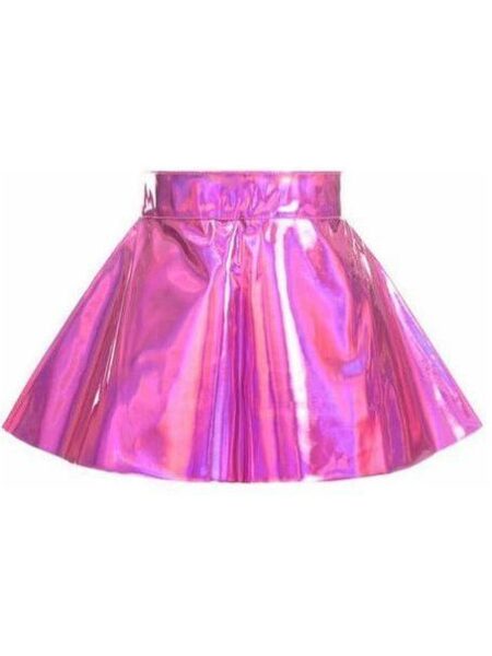 Fuchsia Holo Skater Skirt — Pleasure Zone Houston