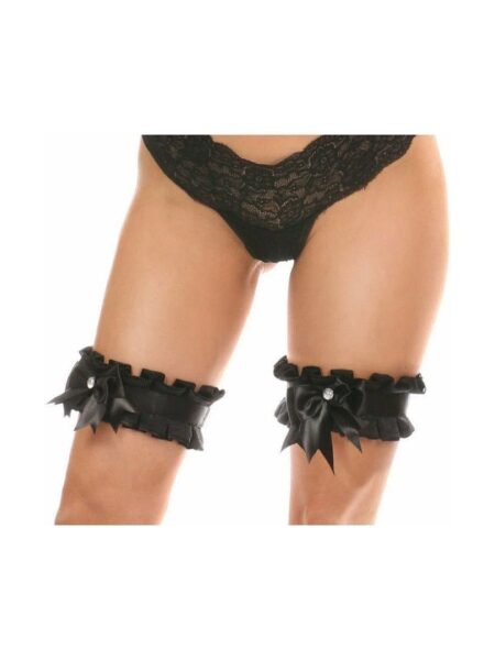 Kitten Collection Black Lace Leg Garters (set of 2) — Pleasure Zone Houston