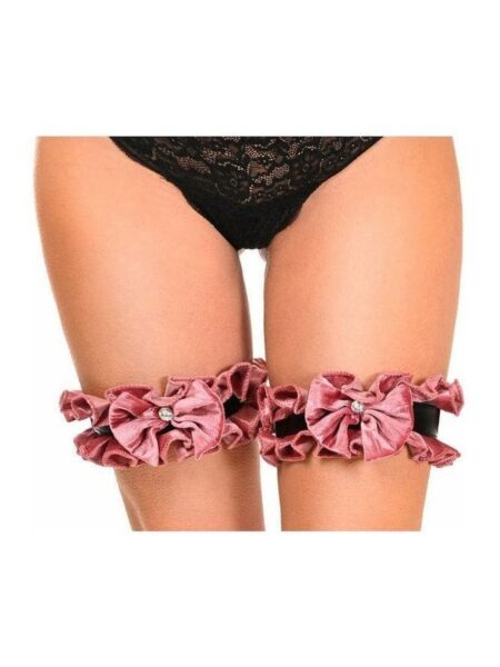 Kitten Collection Dusty Rose Velvet Leg Garters (Set of 2) — Pleasure Zone Houston