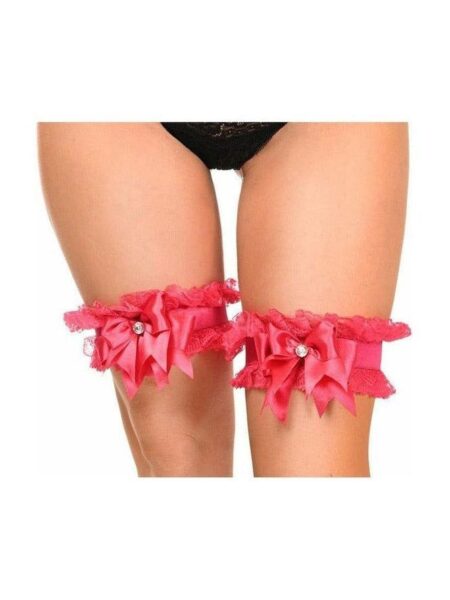 Kitten Collection Fuchsia/Fuchsia Lace Garters (set of 2) — Pleasure Zone Houston
