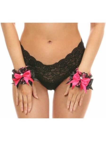 Kitten Collection Pink Floral Satin Wristlets (Set of 2) — Pleasure Zone Houston