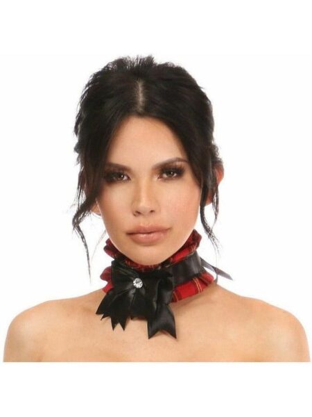 Kitten Collection Red Plaid Choker — Pleasure Zone Houston