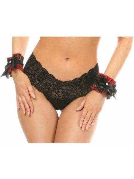 Kitten Collection Red Plaid Wristlets (Set of 2) — Pleasure Zone Houston