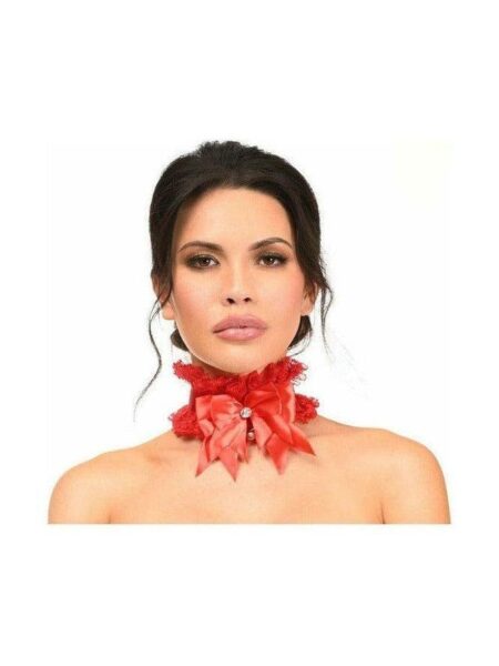 Kitten Collection Red/Red Lace Choker — Pleasure Zone Houston