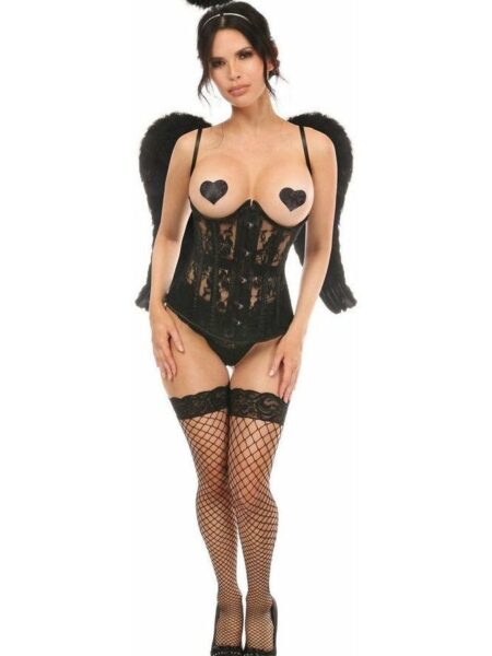 Lavish 3 PC Sexy Daring Dark Angel Corset Costume — Pleasure Zone Houston