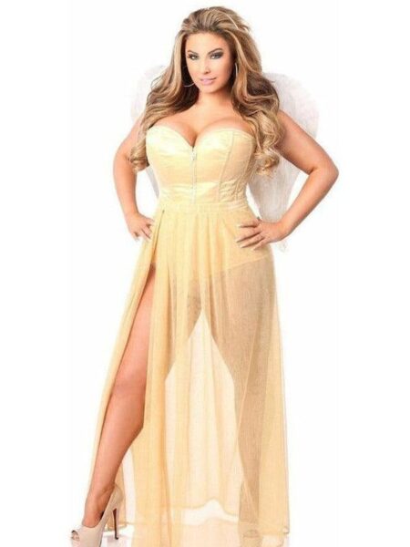 Lavish 4 PC Golden Angel Corset Costume — Pleasure Zone Houston