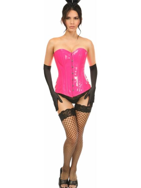 Lavish 4 PC Pink Patent Bunny Corset Costume — Pleasure Zone Houston