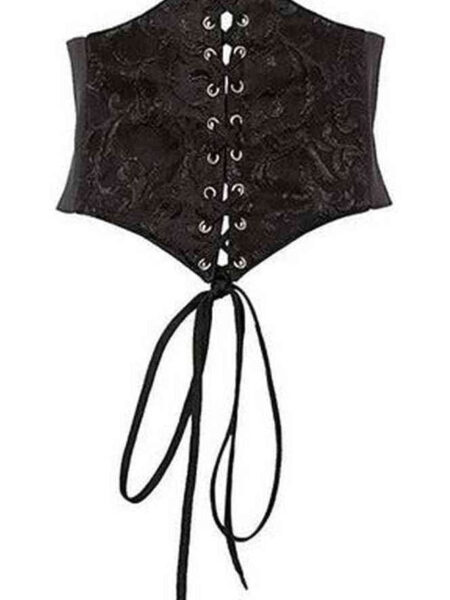 Lavish Black Brocade Corset Belt Cincher — Pleasure Zone Houston