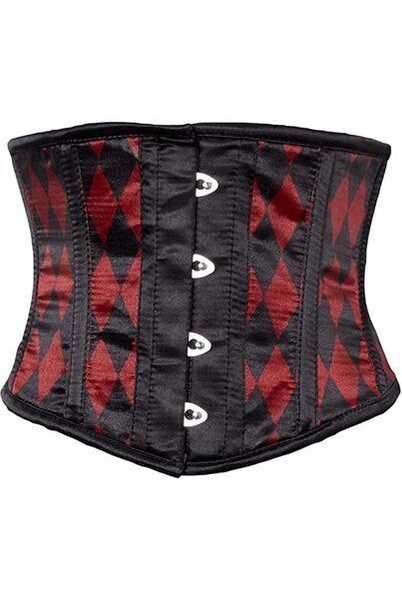 Lavish Black & Red Diamond Waist Cincher — Pleasure Zone Houston