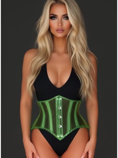 Lavish Clear Green Curvy Cut Mini Cincher Corset — Pleasure Zone Houston